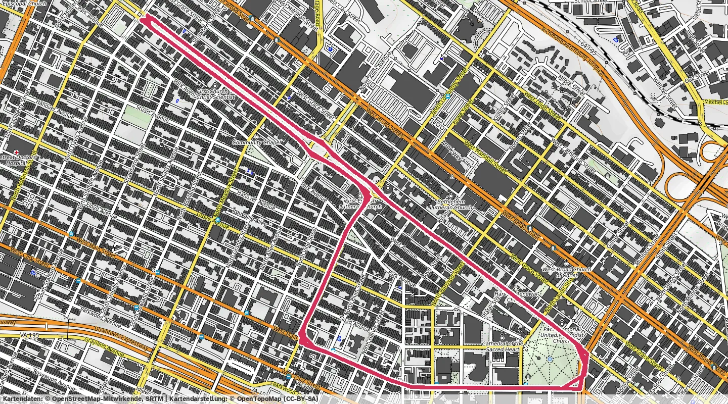 Route map for 🚴‍♂️ ⏰00:30:08 📏16.19km 🛫36m 🪫147W 🧁253Kcal