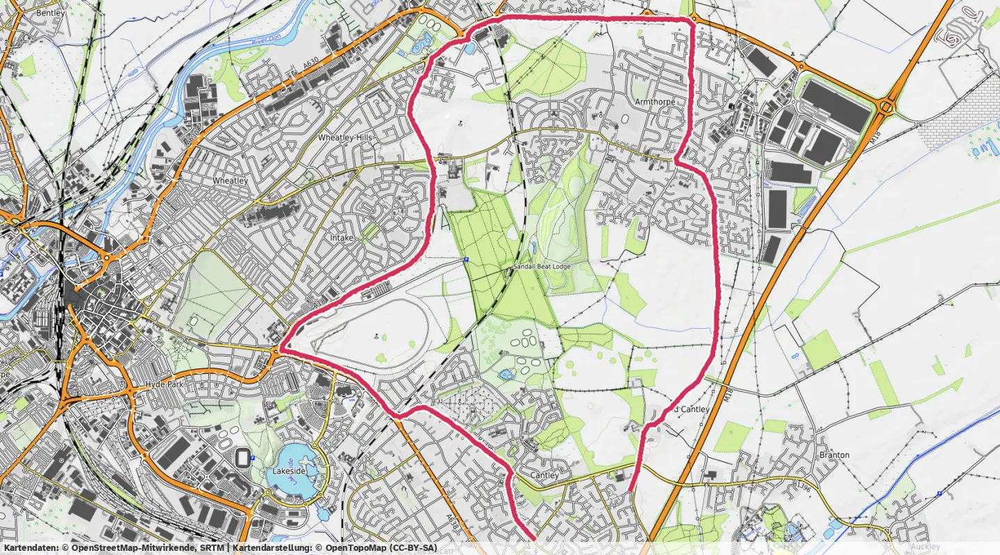 Route map for 🏃‍♂️ ⏰01:24:52 📏14.76km ⏱️5:45/km 🛫76m 🧁1,479Kcal