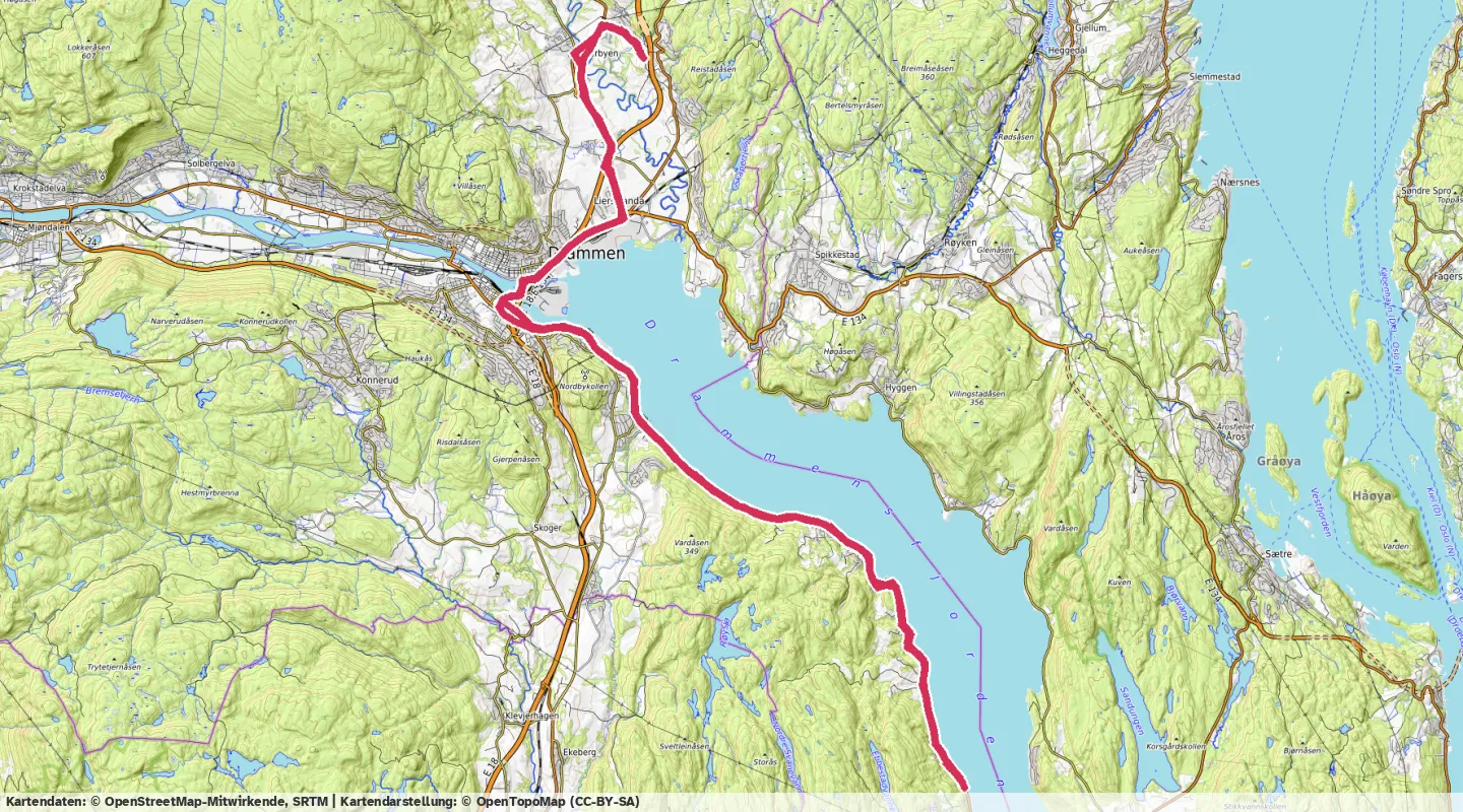 Route map for 🚴‍♂️ ⏰02:04:55 📏57.23km 🛫756m 🪫174W 🧁1,454Kcal