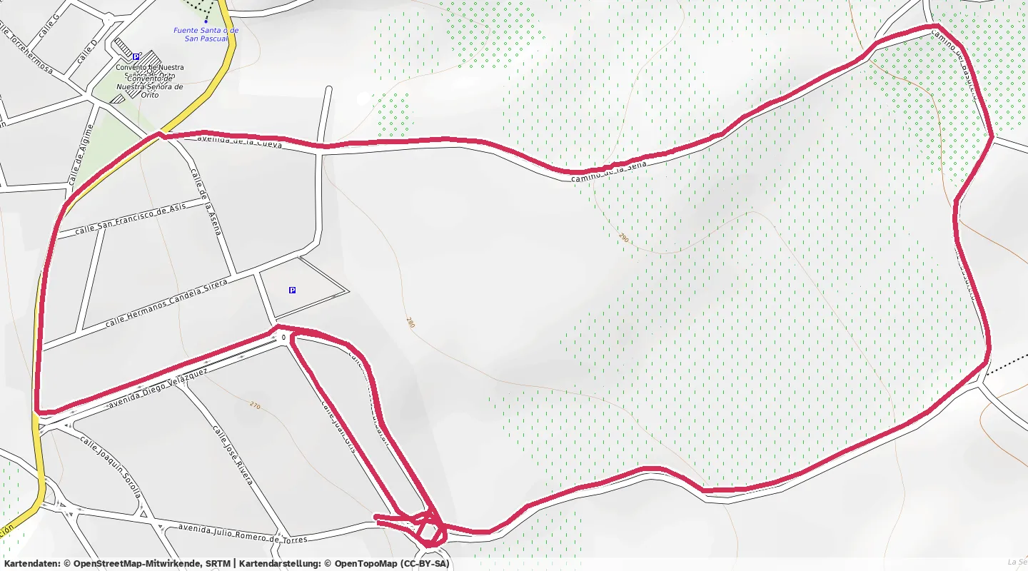 Route map for 🚴‍♂️ ⏰00:24:37 📏4.4km 🛫42m 🪫39W 🧁64Kcal