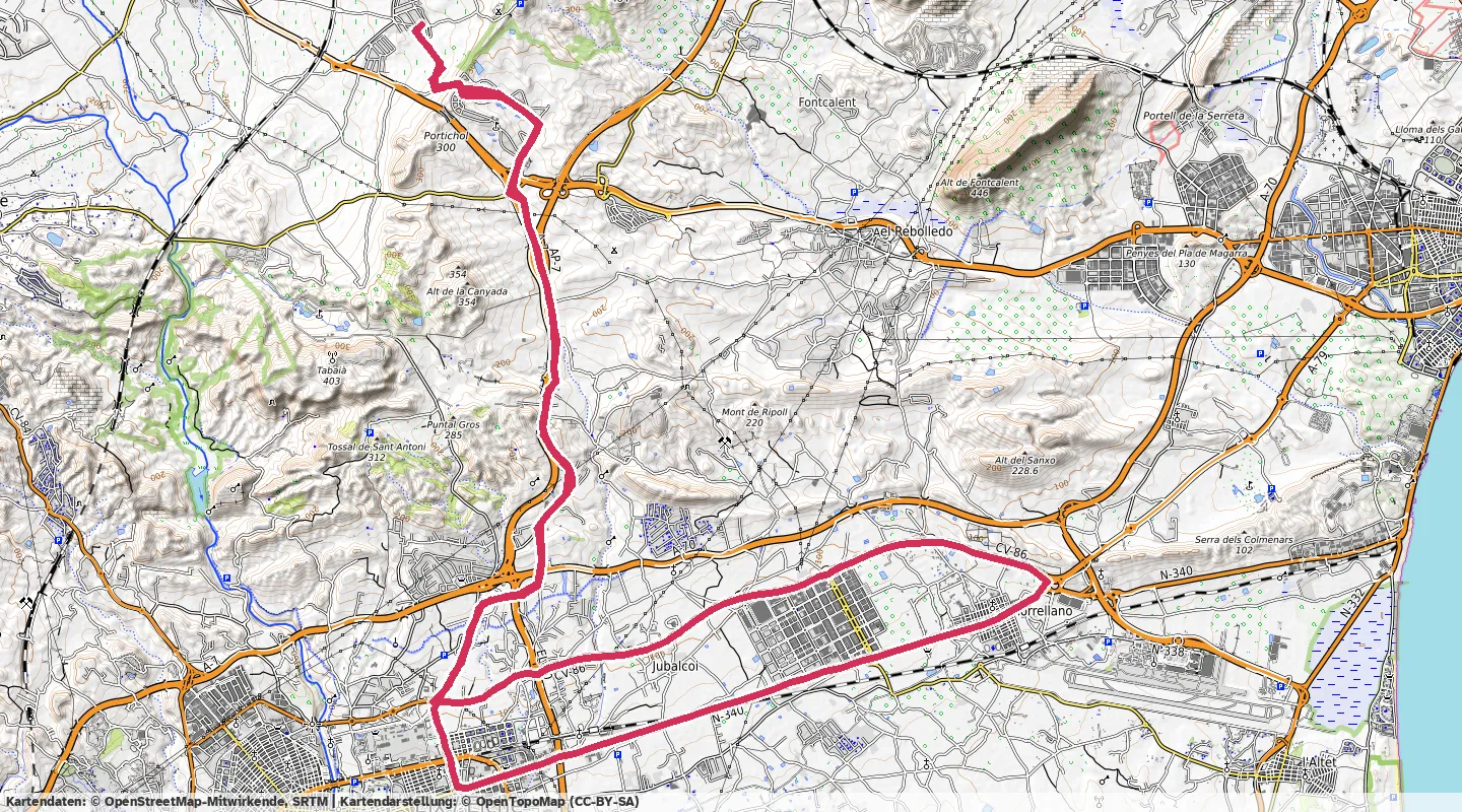 Route map for 🚴‍♂️ ⏰01:46:48 📏47.31km 🛫383m 🪫150W 🧁1,068Kcal