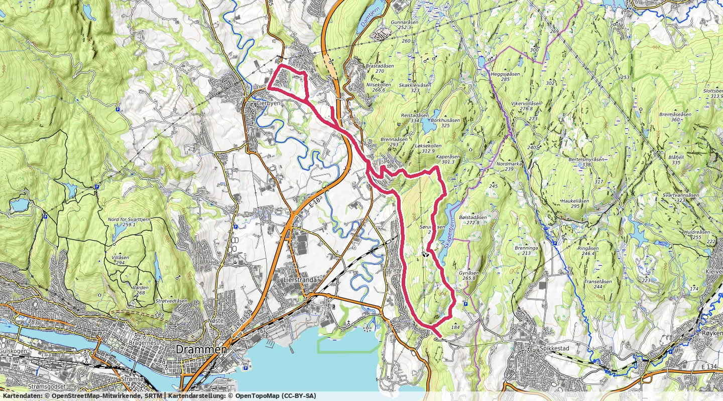 Route map for 🏃‍♂️ ⏰01:39:30 📏16.62km ⏱️5:59/km 🛫348m 🧁1,535Kcal