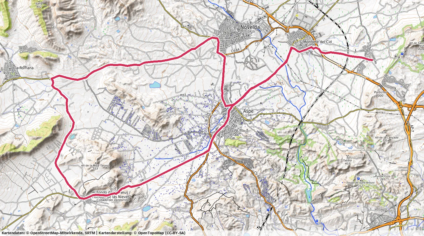 Route map for 🚴‍♂️ ⏰01:27:47 📏44.02km 🛫321m 🪫163W 🧁958Kcal