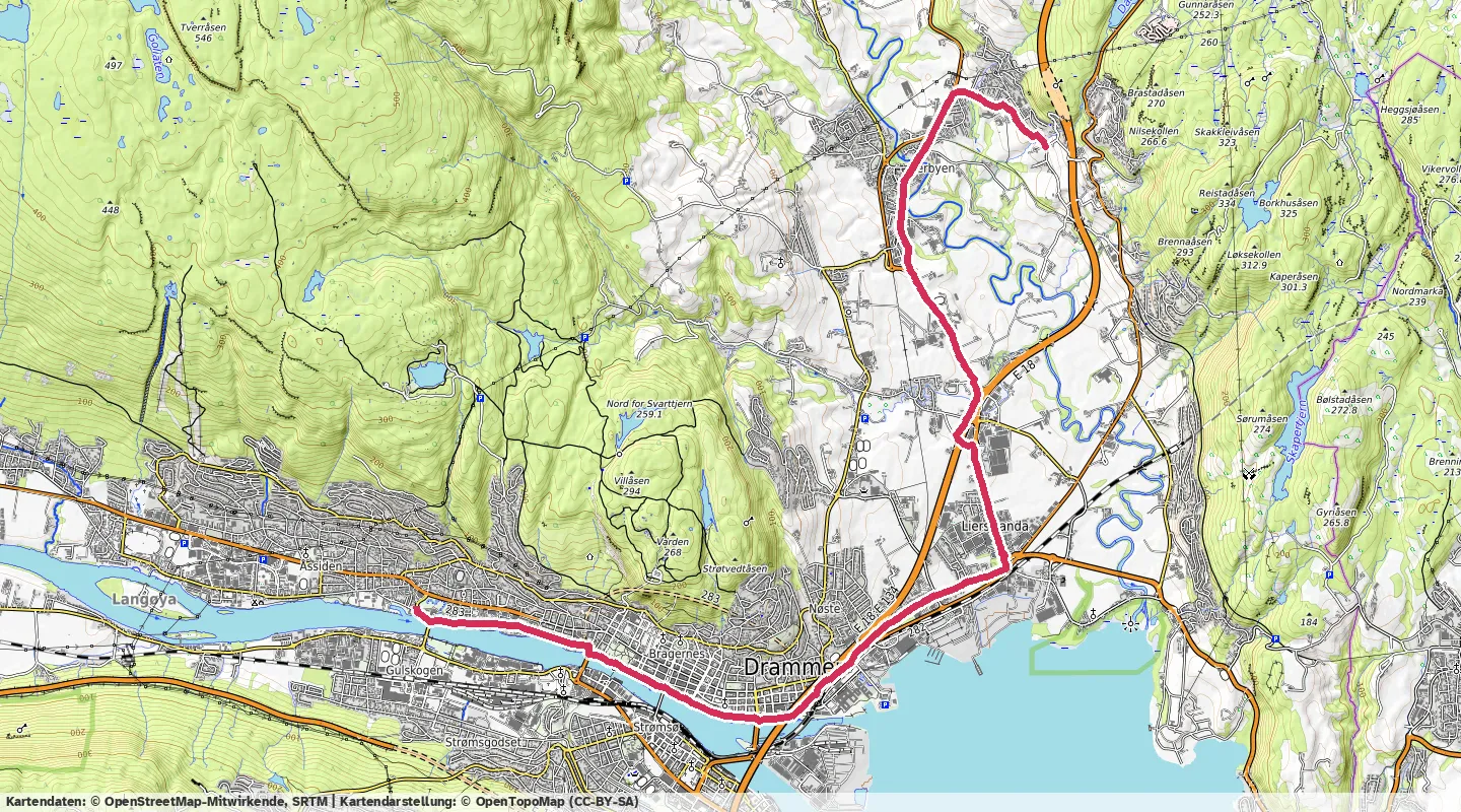 Route map for 🏃‍♂️ ⏰01:04:56 📏12.89km ⏱️5:02/km 🛫125m 🧁1,177Kcal