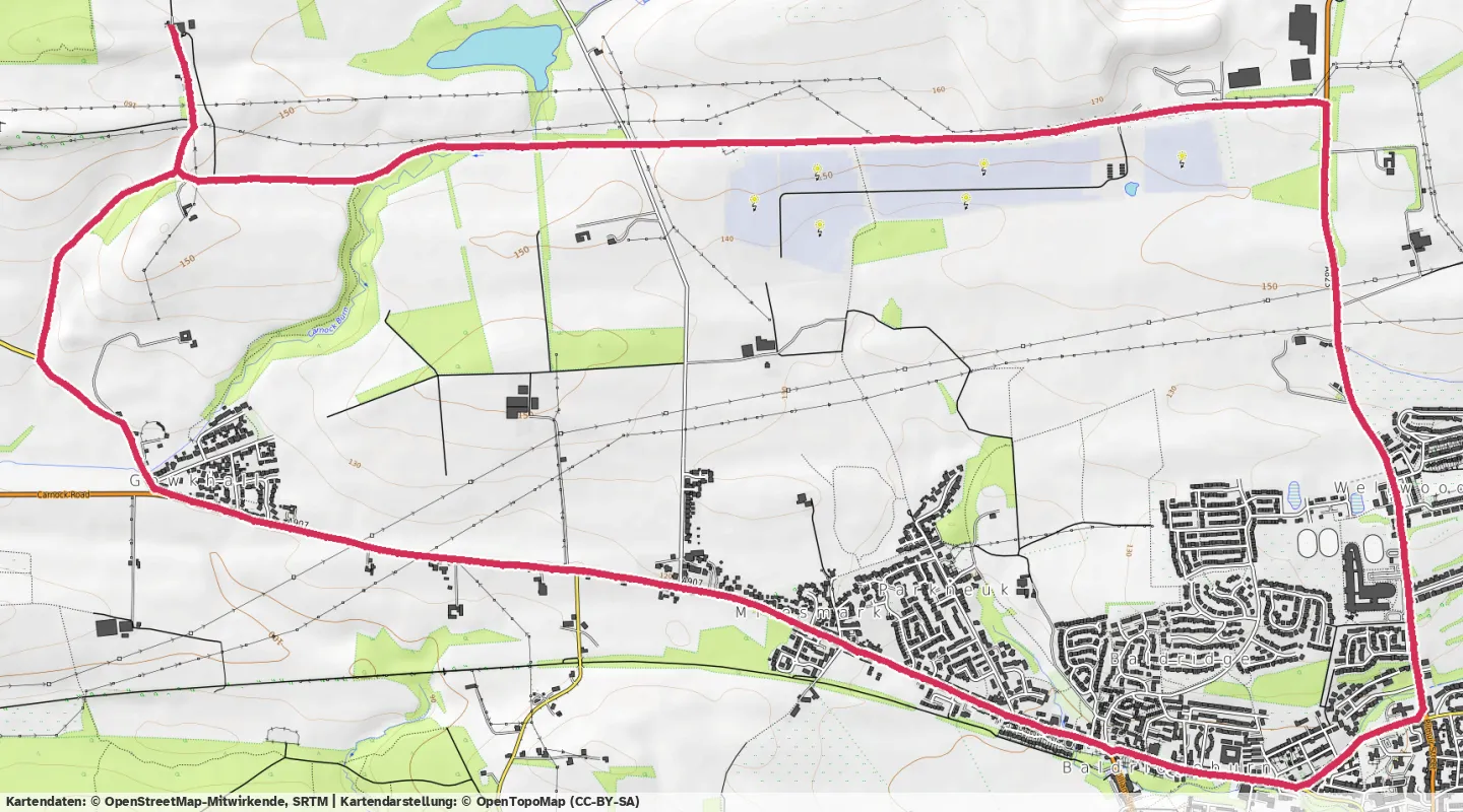Route map for 🏃‍♂️ ⏰01:00:14 📏11.67km ⏱️5:09/km 🛫98m 🧁1,097Kcal