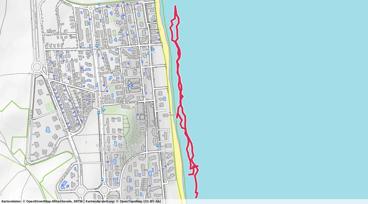 Route map for 🏊‍♂️ ⏰00:45:36 📏2.11km