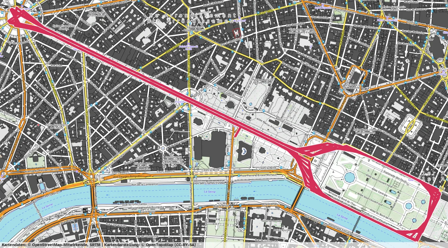 Route map for 🚴‍♂️ ⏰01:21:28 📏43.35km 🛫249m ❤️‍🔥152bpm 🪫161W 🧁779Kcal