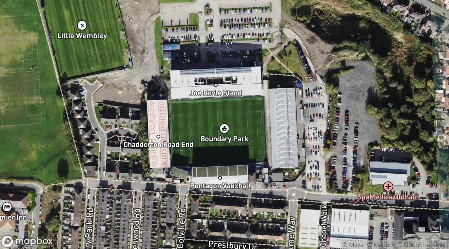 Satellite view of Boundary Park