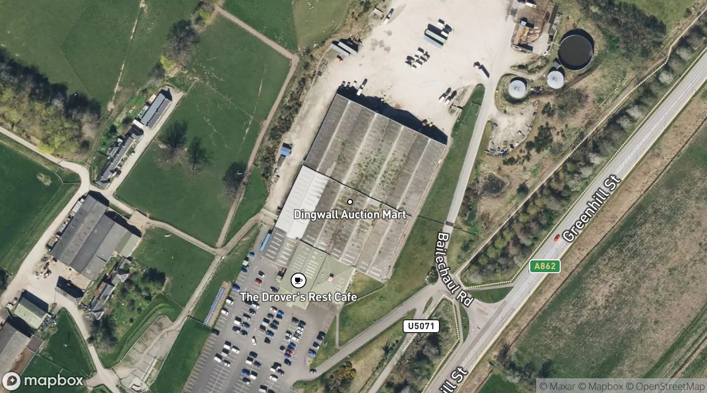 Satellite view of Dingwall Auction Mart